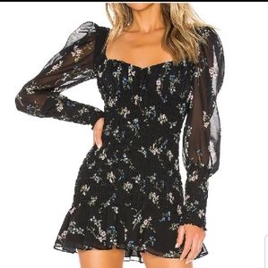 FOR LOVE & LEMONS Dixon Dress in Black Floral